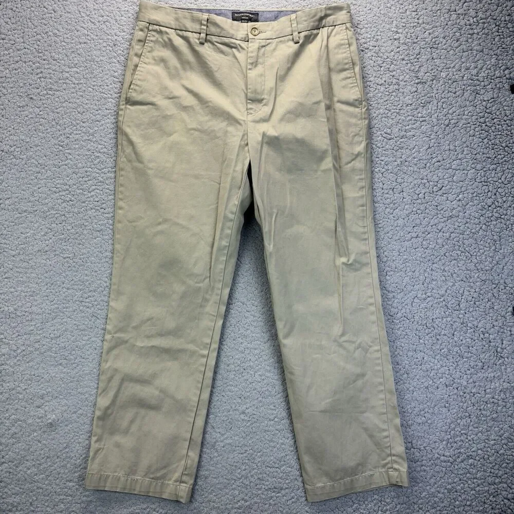Banana Republic Emerson Chino Cotton‎ Pants 35X30 (36x29 Actual) Khaki Slacks